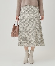 【日本製】シアー刺繍のフレアースカート