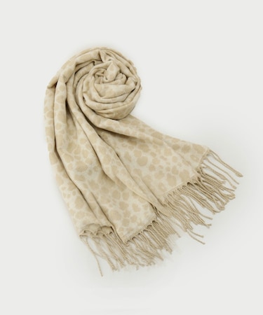レオパード柄ストール／フリンジストール