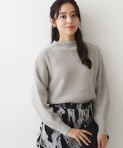 【ヘアリー感/軽い】モックネックのニットトップス