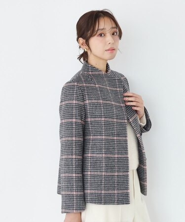 【日本製】スタンドカラーのショート丈コート