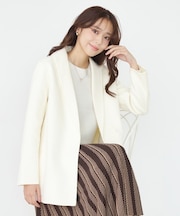 【リバー仕立て/裏地無し】軽く羽織れるウールリバーコート