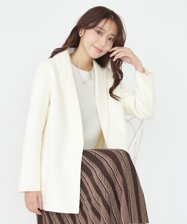 【リバー仕立て／裏地無し】軽く羽織れるウールリバーコート