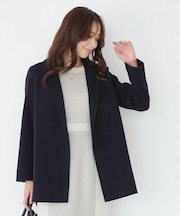 【リバー仕立て／裏地無し】軽く羽織れるウールリバーコート