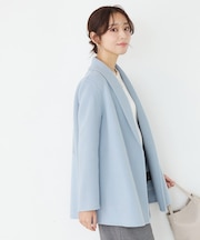 【リバー仕立て/裏地無し】軽く羽織れるウールリバーコート