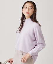 【手洗い可/日本製/温かく軽い】片畦ミドルゲージニットトップス