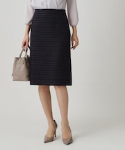 【日本製／セットアップ】ファンシーツィードのセミAラインスカート