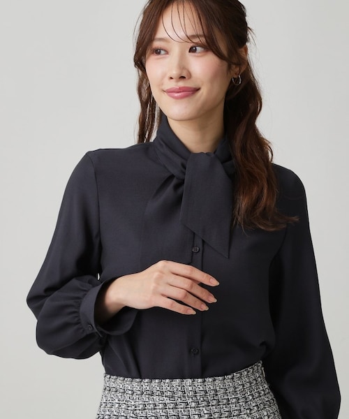 手洗い可／日本製】シアーリボンブラウス｜クードシャンスの通販