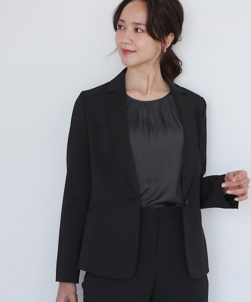 【手洗い可／日本製／伸縮性／スーツ可】テーラードジャケット