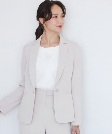 【手洗い可／日本製／伸縮性／スーツ可】テーラードジャケット