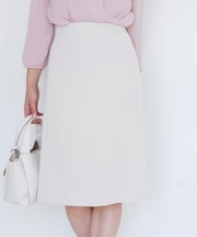 【手洗い可／日本製／伸縮性／スーツ可】セミフレアースカート