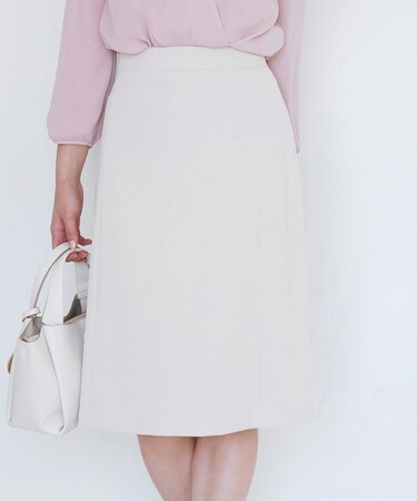 【手洗い可／日本製／伸縮性／スーツ可】セミフレアースカート