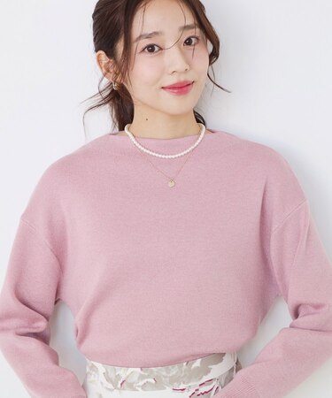 【手洗い可】ラメ混ニットトップス