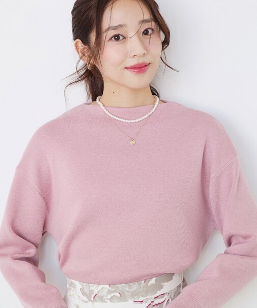 【手洗い可】ラメ混ニットトップス