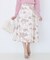 【手洗い可／日本製／ウエスト後ろゴム】フラワー柄フレアスカート
