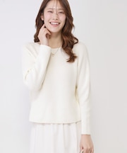 【手洗い可／日本製】ミドルゲージ軽やかニットトップス