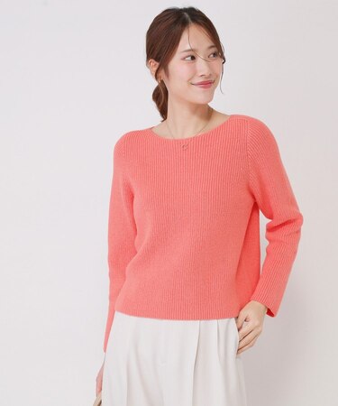 【手洗い可／日本製】ミドルゲージ軽やかニットトップス