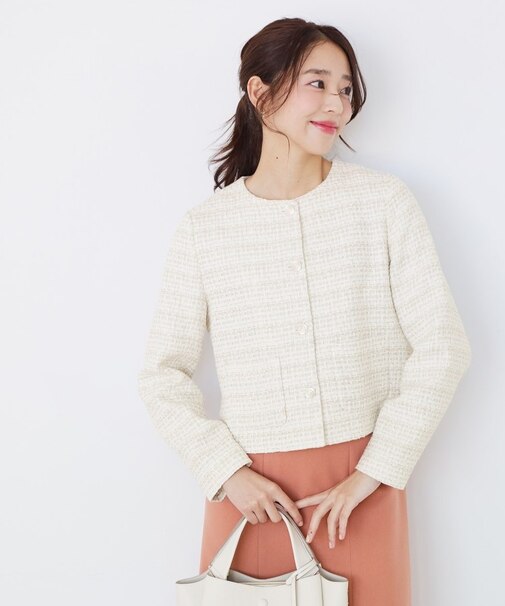 【ON/OFF着回し】カラーツイードジャケット