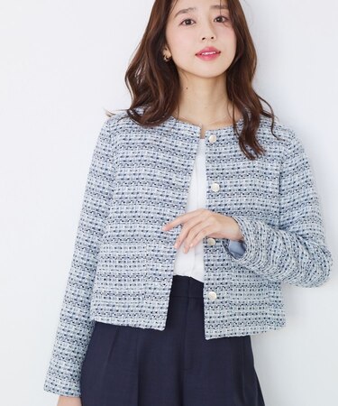 【ON/OFF着回し】カラーツイードジャケット