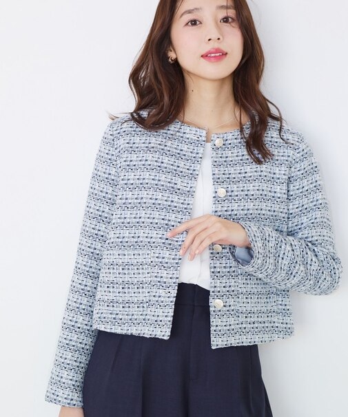 【ON/OFF着回し】カラーツイードジャケット