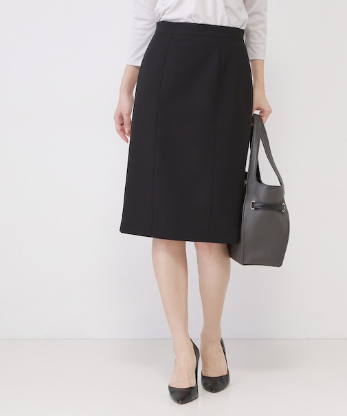 【手洗い可／日本製／スーツ可】タイトシルエットスカート