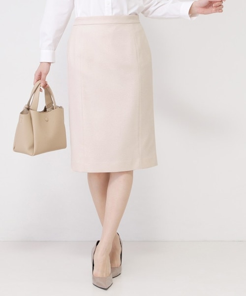 手洗い可／日本製／スーツ可】タイトシルエットスカート｜クード