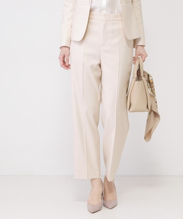 【手洗い可／日本製／スーツ可】センタープレス入りテーパードパンツ