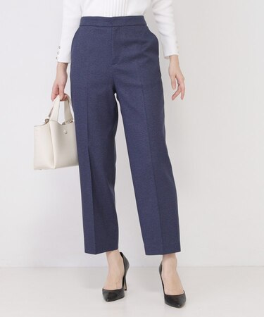 【手洗い可／日本製／スーツ可】センタープレス入りテーパードパンツ