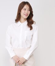 【手洗い可/日本製/重ね着にもおすすめ】きれいめブロード素材シャツ