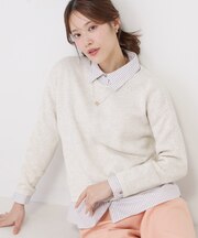 【手洗い可/日本製/重ね着にもおすすめ】きれいめブロード素材シャツ