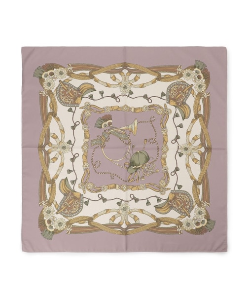 馬具柄スカーフ／クラシカルなプリントスカーフ