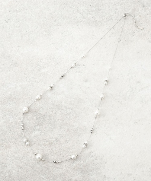 ロングパール調ネックレス／国産人工真珠／チェコ装飾／セレモニー