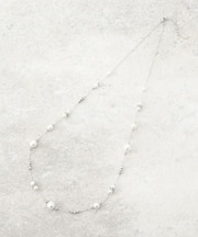 ロングパール調ネックレス／国産人工真珠／チェコ装飾／セレモニー