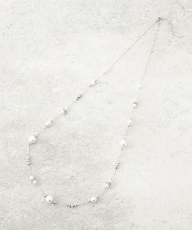 ロングパール調ネックレス/国産人工真珠/チェコ装飾/セレモニー