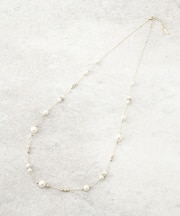 ロングパール調ネックレス／国産人工真珠／チェコ装飾／セレモニー