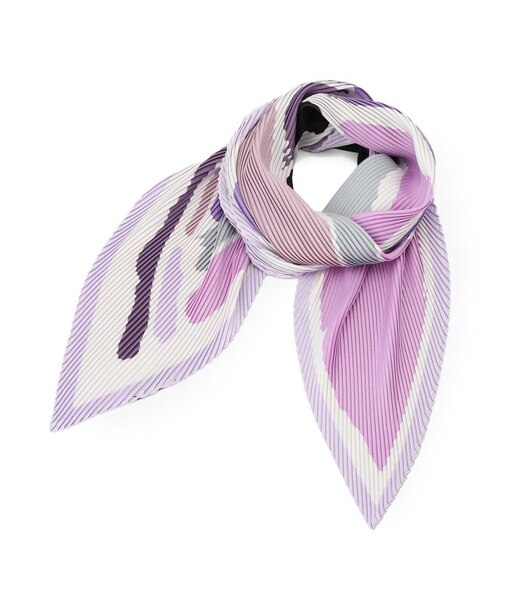 モダンアートプリーツ／プリーツスカーフ／ジオメトリック柄／モダンスカーフ