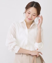 【手洗い可／ソフトな風合い】シアーローンシャツ