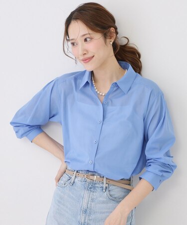 【手洗い可／ソフトな風合い】シアーローンシャツ