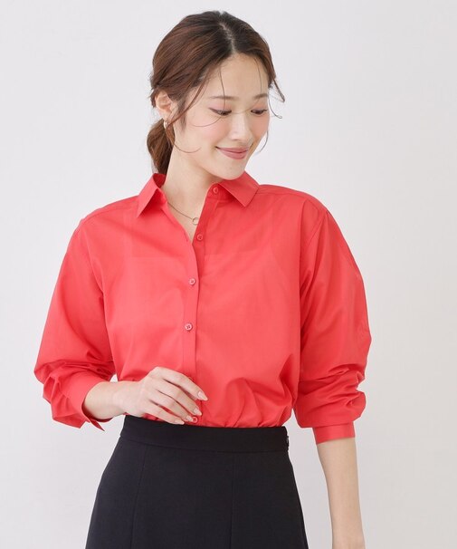 【手洗い可／ソフトな風合い】シアーローンシャツ