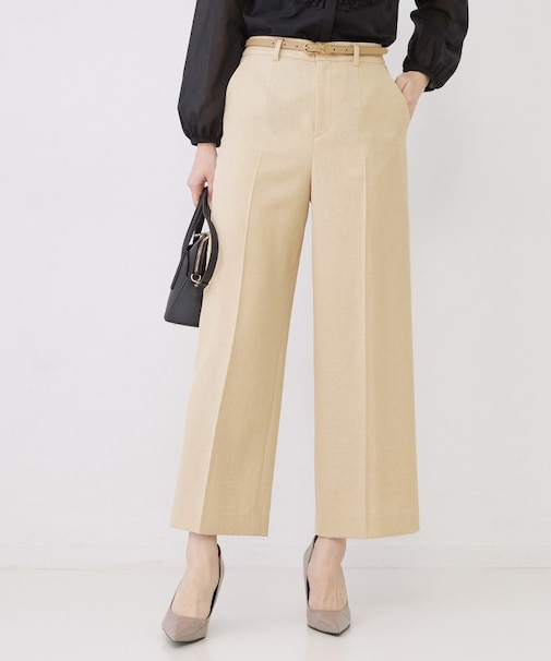 【手洗い可／日本製／裏地無し／清涼感／セットアップ可】セミワイドパンツ