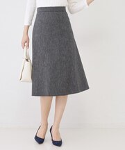 【手洗い可／日本製】麻混フレアースカート