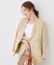 【手洗い可／日本製／裏地無し／清涼感／セットアップ可】ダブルジャケット