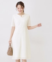 【手洗い可／日本製／360°シリーズ】ラッセルレースワンピース