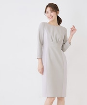 【手洗い可/日本製】異素材組み合わせワンピース