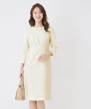 【手洗い可／日本製】異素材組み合わせワンピース