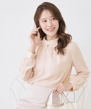 【手洗い可／日本製／一枚着／ジャケットイン】ネックデザインブラウス