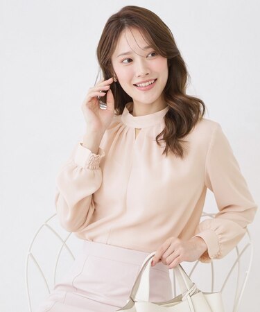 【手洗い可／日本製／一枚着／ジャケットイン】ネックデザインブラウス