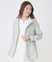 【手洗い可／裏無し／ウエスト調整可】スタンド衿ブルゾン