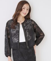 【手洗い可／日本製／／セットアップ可】オパール花柄ブルゾン