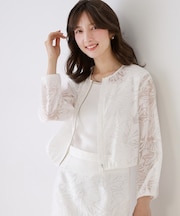 【手洗い可／日本製／／セットアップ可】オパール花柄ブルゾン