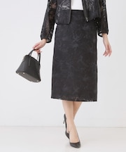 【手洗い可／日本製／セットアップ可】オパール加工タイトスカート